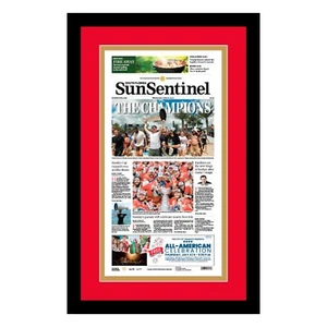 Gerahmter Zeitungsumschlag - 2024 Florida Sentinel Panthers NHL Championship - Bild 1 von 3