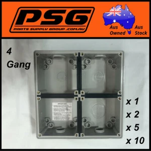 Four Module 4 Gang Mounting Weatherproof Enclosure Base Box 56 Series IP66 - Picture 1 of 12