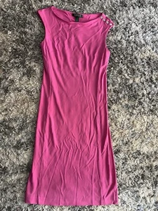 Lauren Ralph Lauren Pink Sheath Dress Sz 4 Viscose Blend Barbie Office Career - Picture 1 of 5
