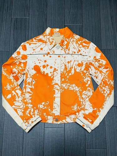 HERMÈS Autentica Giacca Denim Hermes Stampata Arancione Margiela Taglia Anno SM