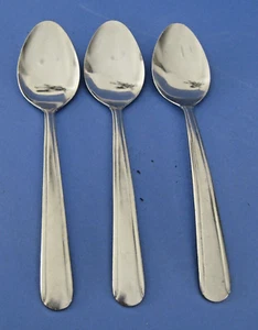 Delco Dominion III 3 cucharaditas de acero inoxidable brillante líneas incisas Filipinas - Imagen 1 de 2
