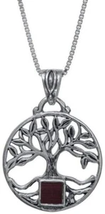 Tree of life Jewish pendant with Old Hebrew Bible Nano sim, circle shape frame - Picture 1 of 1