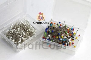 Glass Head Sewing Pins Box of 250 - Foto 1 di 1