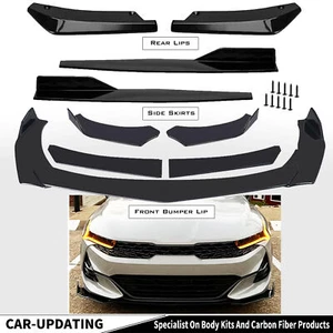 Kit de carrocería de alerón inferior divisor de labios parachoques delantero negro brillante para Kia Soul - Imagen 1 de 13