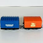 Thomas The Train Trackmaster Cargo Box Cars Mail Brendam Pull Behind Lot of 2