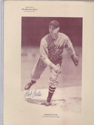 BOB FELLER CLEVELAND INDIANS B/W SIGNED AUTOGRAPHED 8X10 PHOTO W/COA - Image 1 of 4