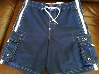OP Ocean Pacific Boys size s (8/10) blue  Swim Trunks Pool Board Shorts (read) - Image 1 of 4