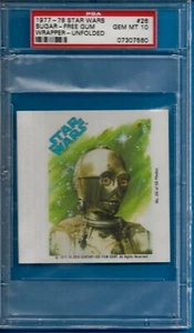 Envoltura de goma Star Wars 1977 sin azúcar #26 C3P-O - "See-Threepio" novato PSA 10  - Imagen 1 de 2