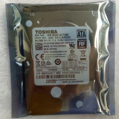 New Toshiba MQ01ACF050 500GB SATA 6.0Gb 7200RPM Hard Disk Drive - Image 1 of 2