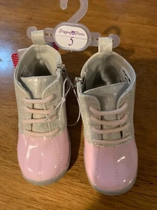 Stivali Stepping Stones Primi Passi Rosa/Argento Anatra Taglia 5 - Foto 1 di 4