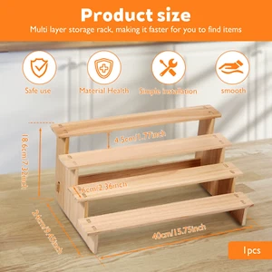 3/4 Tiers Wood Spice Rack Jewelry Cosmetics Rack Versatile Kitchen Organizer for - Picture 1 of 12