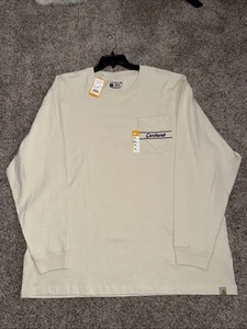 Camiseta Carhartt Michigan Para Hombre 2XL Calce Suelto Manga Larga Bronceada Ropa de Trabajo Pesada NUEVA - Imagen 1 de 4