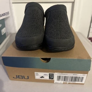 Zueco JBU para mujer talla 12 estilo Rosie cómodo correa trasera de cuero negro - Imagen 1 de 6