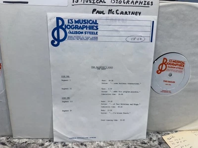 PAUL MCCARTNEY & WINGS  PROMO NM- Vinyl LP 13 Musical Biographies Alison Steele - Image 1 of 3