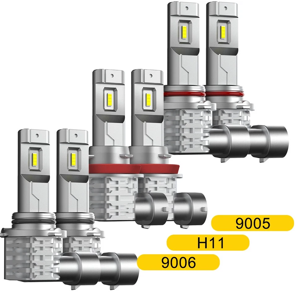 9005 9006 H11 LED Combo Headlight Fog Light HighLow Beam Bulb White 6500K 1/2set - Image 1 of 1