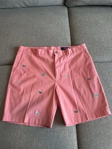 Vineyard Vines Men's Size 40 Pink With Sails Whale Embroidery Shorts - Picture 1 of 8