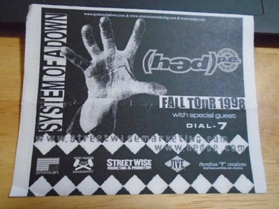 RARE EARLY System of a Down (hed) p.e Dial-7 tour 1998 CONCERT FLYER Static-X ! - Image 1 of 2