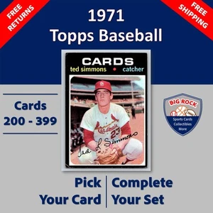 1971 Topps Baseball Cards #200 - 399 | You Pick | Complete Your Set - Picture 1 of 239