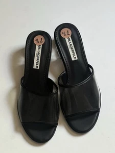 Karl Lagerfeld Paris Faina transparente schwarze Sandalen US-Größe 7,5 gebraucht, in einwandfreiem Zustand - Bild 1 von 11