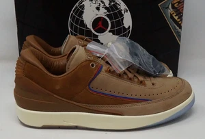 Size 9.5 - Jordan 2 Retro Low x Two 18 British Tan/Gym Red/Rocky Tan NIB - Picture 1 of 13