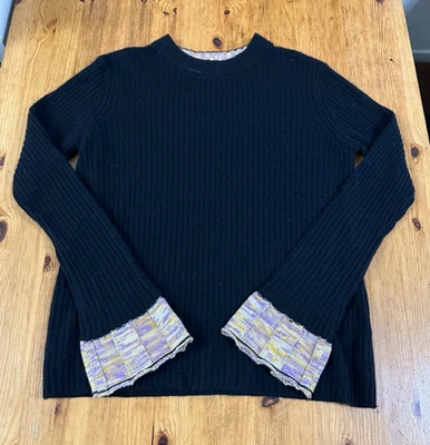 JigSaw Mujer Suéter Punto Acanalado Cachemira Mezcla Lana Negro Talla S Foto 1 de 4