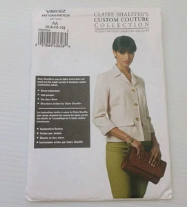 Vogue V8692 Jacket Pattern by Claire Shaeffer Design CUT/Used S6-12 2010 Sewing - Picture 1 of 10