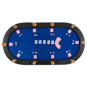 84" x 42" 10-Player Foldable Padded Poker Table Top w/ Carrying Bag Cup Holders - Picture 1 of 10