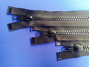 ZIP OUVERT N°8 POIDS LOURD NON ROUILLÉ DENTS EN PLASTIQUE FABRIQUÉES EN ALLEMAND CHUNKY ROYAUME-UNI - Photo 1/12