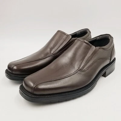 Mocasines sin cordones Franco Fortini Keith para hombre de 8 punteras cuadradas de cuero marrón chocolate  Foto 1 de 4