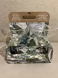 Tommy Bahama Set Of 4 Margarita Glasses 13.5 OZ Acrylic NEW - Picture 1 of 6