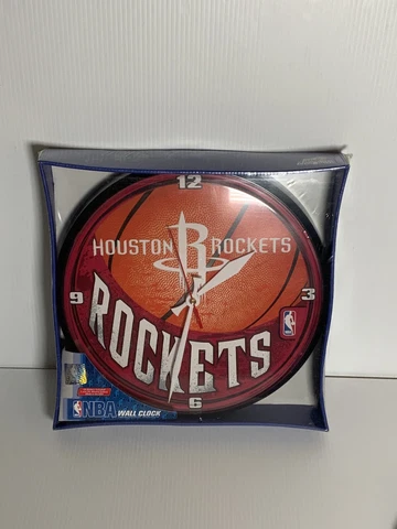 Houston Rockets NBA 12" Inch Round Wall Fan Cave Clock HTF Cover