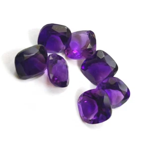 Top Quality Purple Amethyst Cushion Faceted Cut Loose Gemstone 5MM TO 10MM - Picture 1 of 5