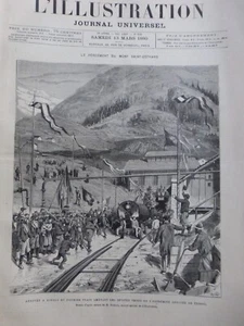 1882 CHEMIN DE FER PERCEMENT MONT GOTHARD TRAIN VIADUC 4 JOURNAUX ANCIENS - Imagen 1 de 4