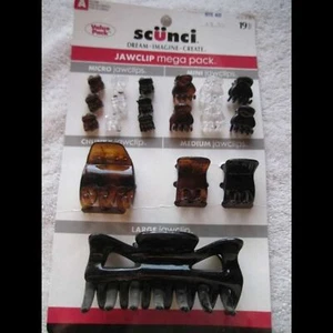 Scunci Haar Kiefer Clip Mega Vorteilspack Set 19 Stück Micro Mini Chunky Medium & Large - Bild 1 von 9