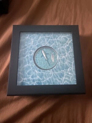 Moneda de plata Palau 2021 de $5 dólares gran tiburón blanco ultra alto relieve color Foto 1 de 4