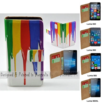 Para Nokia Series - Arco Iris Pintura Impresión Temática Billetera Teléfono Móvil Estuche Cubierta Foto 1 de 3