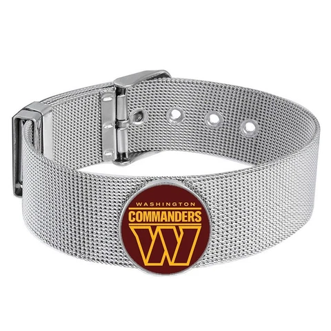 Washington Commanders Mens Womens Silver Adjustable Bracelet w Gift Pkg D6 Cover