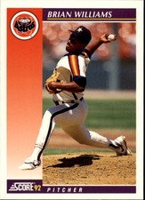 1992 Score Rookie/Traded Baseball Card #108T Brian Williams Rookie