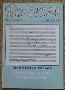 The Strad Magazine - June 1981 - Derek Solomons and Haydn - Violins Cellos