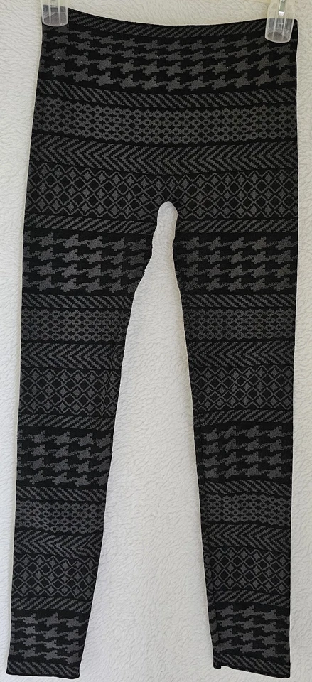 Eye Candy Womens Legging Pants Size L/XL Large X Large Black Gray Striped - Image 1 of 4