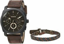 Fossil FS5251SET Men's Machine Watch and Bracelet Set - Brown