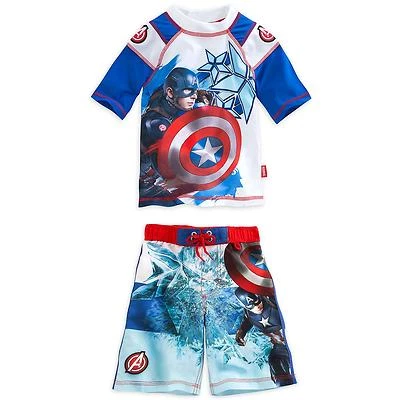 Juego de bañadores Marvel Avengers Capitán América Rash Guard niño 5/6 Foto 1 de 4
