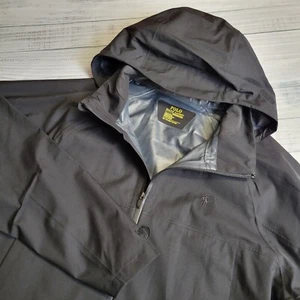 Polo Ralph Lauren Performance Windbreaker Jacket Mens 2XL Black Packable Hood - Picture 1 of 11