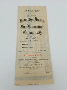 1924 State of Illinois Fidelity Phenix Fire Insurance Company Policy - Picture 1 of 5