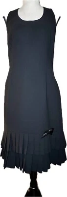 Vestido Halter Amanda Smith preto com bainha plissada e enfeite de arco feminino tamanho 8 - Imagem 1 de 4