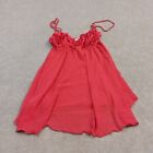 Victoria's Secret Medium Red Sleeveless Ruffle Camisole Lingerie Cami Tank Top