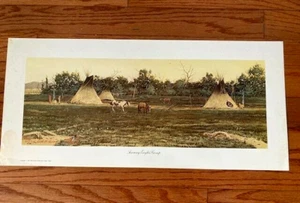 Bob Moline SIGNED Soaring Eagle's Camp Western Cowboy Print Ranch Southwest Art - Picture 1 of 1