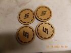 snap on drink costers wooden set of 4 new