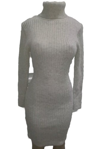 VETEMENTS NAKEDWARDROBE Maglione grigio aderente manica lunga abito piccolo