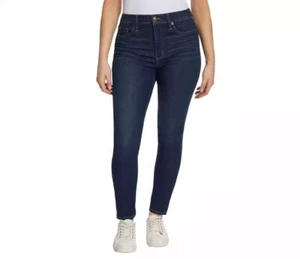 NWT JESSICA SIMPSON 1654010 DK BLUE HIGH RISE SLIM TAPERED LEG JEANS SZ 8 #G969 - Picture 1 of 3